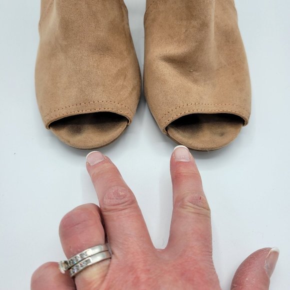 Francesca's Suede Peep Toe Booties Boots Women's Size 10 - Picture 4 of 12